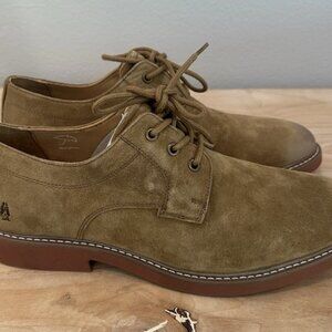 Hush Puppies Men's 12 WIDE Burnished Toe Detroit PT Oxford Suede Chatain Shoes